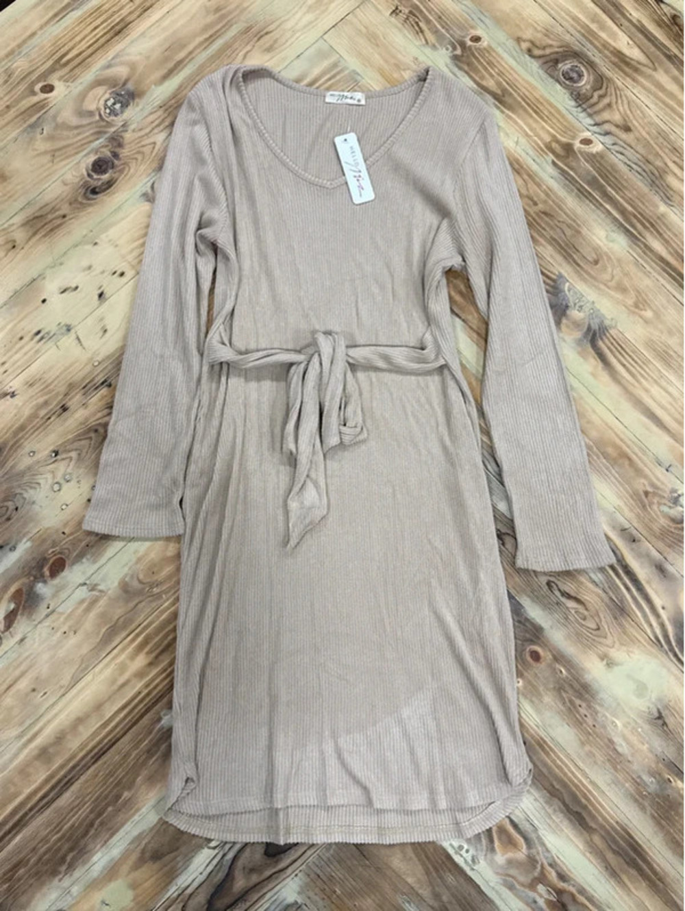 Dress Long Sleeve Tan XL- 0633